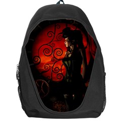 Steampunk, Wonderful Steampunk Lady In The Night Backpack Bag by FantasyWorld7