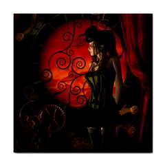 Steampunk, Wonderful Steampunk Lady In The Night Tile Coasters by FantasyWorld7