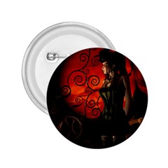 Steampunk, Wonderful Steampunk Lady In The Night 2 25  Buttons by FantasyWorld7