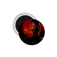 Steampunk, Wonderful Steampunk Lady In The Night 1 75  Magnets by FantasyWorld7