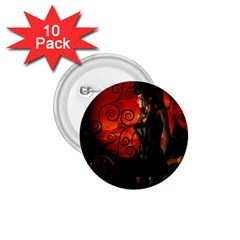 Steampunk, Wonderful Steampunk Lady In The Night 1 75  Buttons (10 Pack) by FantasyWorld7