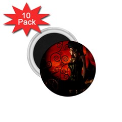 Steampunk, Wonderful Steampunk Lady In The Night 1 75  Magnets (10 Pack)  by FantasyWorld7