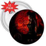 Steampunk, Wonderful Steampunk Lady In The Night 3  Buttons (10 pack)  Front