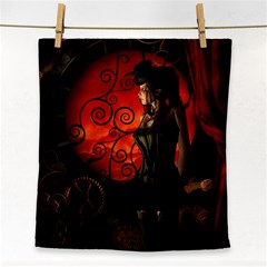 Steampunk, Wonderful Steampunk Lady In The Night Face Towel by FantasyWorld7