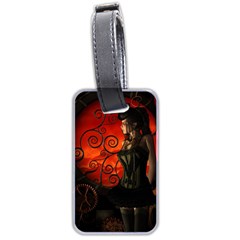 Steampunk, Wonderful Steampunk Lady In The Night Luggage Tags (two Sides) by FantasyWorld7