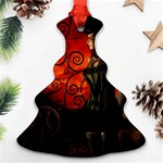 Steampunk, Wonderful Steampunk Lady In The Night Ornament (Christmas Tree)  Front