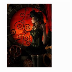 Steampunk, Wonderful Steampunk Lady In The Night Large Garden Flag (two Sides) by FantasyWorld7