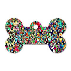 Psychedelic Background Dog Tag Bone (two Sides) by Colorfulart23