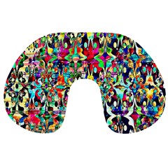 Psychedelic Background Travel Neck Pillows by Colorfulart23