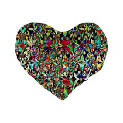 Psychedelic Background Standard 16  Premium Flano Heart Shape Cushions by Colorfulart23