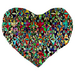 Psychedelic Background Large 19  Premium Flano Heart Shape Cushions by Colorfulart23