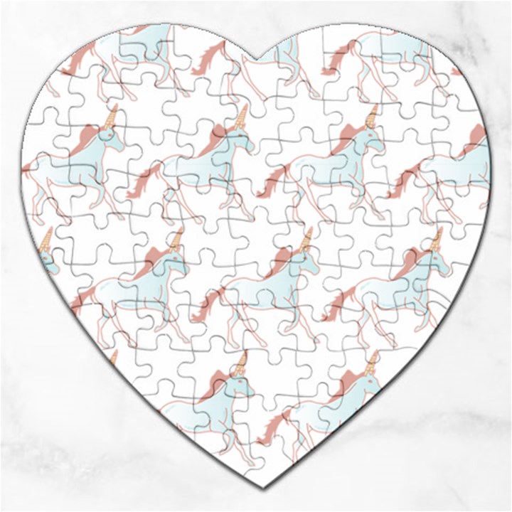 Unicorn Pattern Jigsaw Puzzle (Heart)