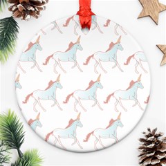 Unicorn Pattern Round Ornament (two Sides)