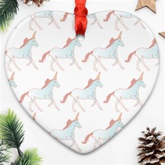 Unicorn Pattern Heart Ornament (two Sides)