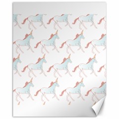 Unicorn Pattern Canvas 11  X 14   by paulaoliveiradesign