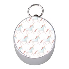 Unicorn Pattern Mini Silver Compasses by paulaoliveiradesign