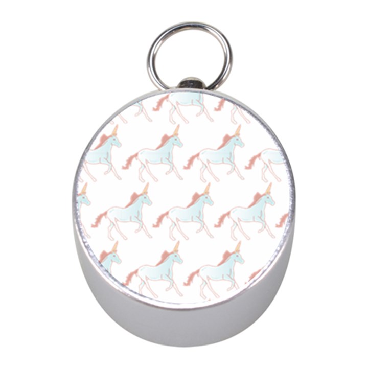 Unicorn Pattern Mini Silver Compasses