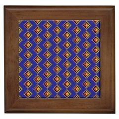 Blue Geometric Losangle Pattern Framed Tiles by paulaoliveiradesign