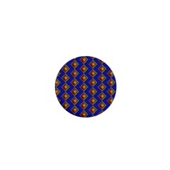 Blue Geometric Losangle Pattern 1  Mini Buttons