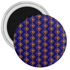 Blue Geometric Losangle Pattern 3  Magnets