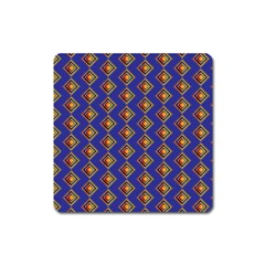 Blue Geometric Losangle Pattern Square Magnet