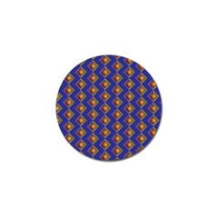 Blue Geometric Losangle Pattern Golf Ball Marker (4 Pack)