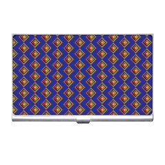 Blue Geometric Losangle Pattern Business Card Holders