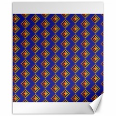 Blue Geometric Losangle Pattern Canvas 11  X 14   by paulaoliveiradesign