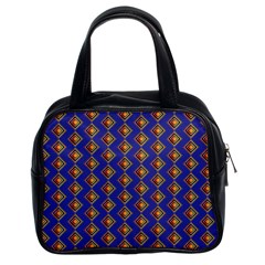 Blue Geometric Losangle Pattern Classic Handbags (2 Sides)