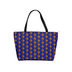 Blue Geometric Losangle Pattern Shoulder Handbags