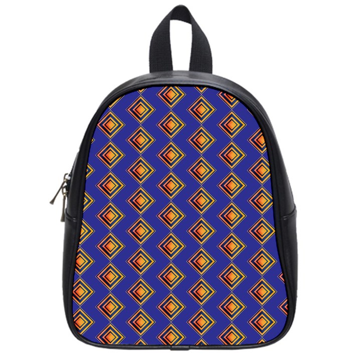 Blue Geometric Losangle Pattern School Bags (Small) 