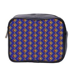 Blue Geometric Losangle Pattern Mini Toiletries Bag 2-side by paulaoliveiradesign