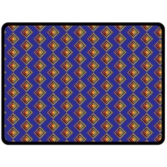 Blue Geometric Losangle Pattern Fleece Blanket (large)  by paulaoliveiradesign