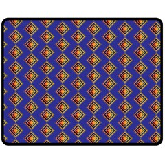 Blue Geometric Losangle Pattern Fleece Blanket (medium) 