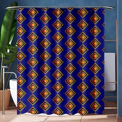 Blue Geometric Losangle Pattern Shower Curtain 60  X 72  (medium) 