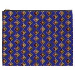 Blue Geometric Losangle Pattern Cosmetic Bag (xxxl)  by paulaoliveiradesign