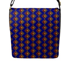 Blue Geometric Losangle Pattern Flap Messenger Bag (l)  by paulaoliveiradesign