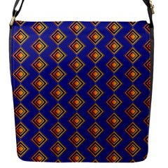 Blue Geometric Losangle Pattern Flap Messenger Bag (s) by paulaoliveiradesign