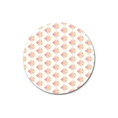 Geometric Losangle Pattern Rosy Magnet 3  (round) by paulaoliveiradesign