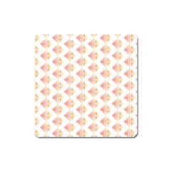 Geometric Losangle Pattern Rosy Square Magnet by paulaoliveiradesign