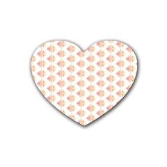 Geometric Losangle Pattern Rosy Heart Coaster (4 Pack)  by paulaoliveiradesign