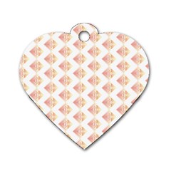 Geometric Losangle Pattern Rosy Dog Tag Heart (one Side) by paulaoliveiradesign