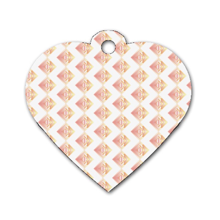 Geometric Losangle Pattern Rosy Dog Tag Heart (One Side)