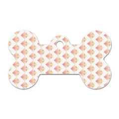 Geometric Losangle Pattern Rosy Dog Tag Bone (one Side) by paulaoliveiradesign