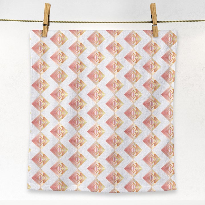 Geometric Losangle Pattern Rosy Face Towel