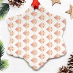 Geometric Losangle Pattern Rosy Ornament (Snowflake) Front