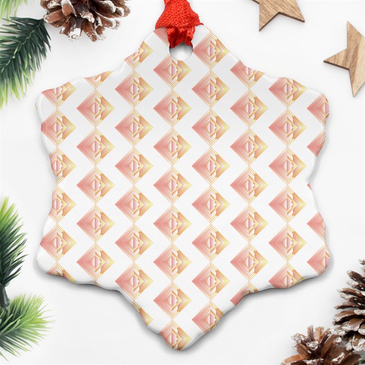 Geometric Losangle Pattern Rosy Ornament (Snowflake)