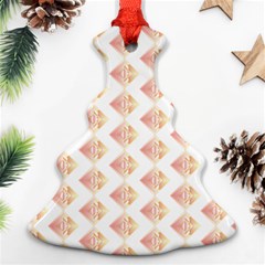 Geometric Losangle Pattern Rosy Christmas Tree Ornament (two Sides) by paulaoliveiradesign