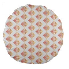 Geometric Losangle Pattern Rosy Large 18  Premium Round Cushions by paulaoliveiradesign