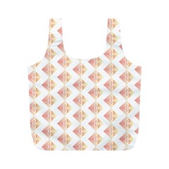 Geometric Losangle Pattern Rosy Full Print Recycle Bags (m)  by paulaoliveiradesign